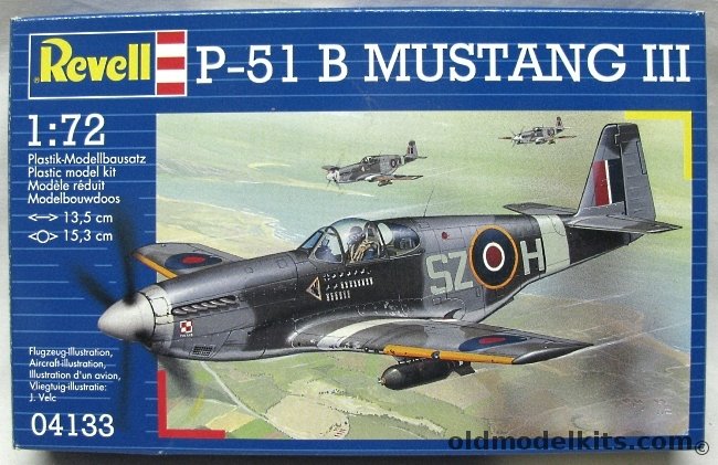 Revell 1/72 P-51B Mustang III - RAF No. 316 (Polish) Sq Friston UK August 1944 / RAF No. 234 Sq Bentwaters UK Dec. 1944, 04133 plastic model kit